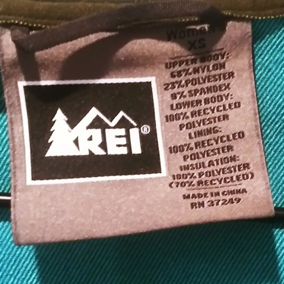 REI Mont Range Quilted Pimaloft Hooded Jacket Turquoise Mint - Picture 6 of 6
